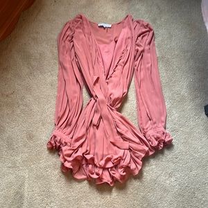 Vici pink button up romper